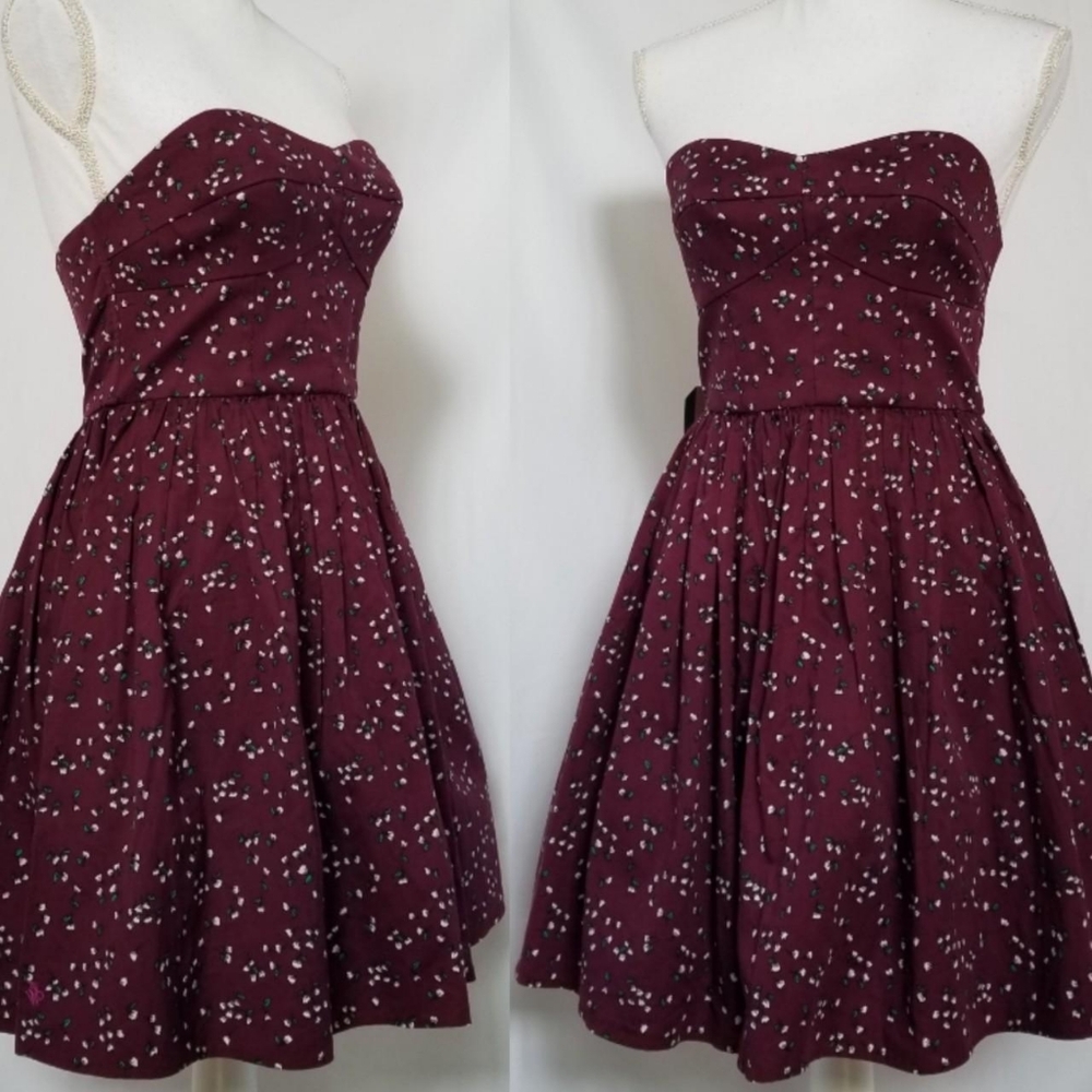 NWT Jack Wills Dark Academia babydoll strapless mini dress size 6